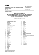 Order of Statements, as of 5 December 2013, 4.20 p.m.