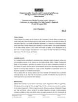 List of participants in the Conference on Guaranteeing Media Freedom on the Internet