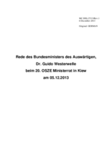 Statement by H.E. Mr. Guido Westerwelle, Federal Minister for Foreign Affairs