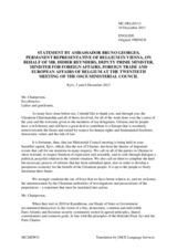 Statement by H.E. Mr. Didier Reynders, Deputy Prime Minister and Minister for Foreign Affairs, Foreign Trade and European Affairs