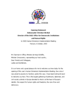 Opening Statement by Ambassador Christian Strohal to OSCE human rights conference in Warsaw