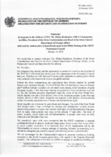 Statement by the Delegation of Armenia in response to the address by the Chairperson-in-Office of the OSCE, H.E. Didier Burkhalter, President of the Swiss Confederation and Head of the Swiss Federal Department of Foreign Affairs