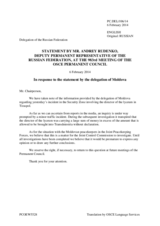 Statement by the Delegation of the Russian Federation on the detention of the director of a Latin-script school in the Transdniestrian region of Moldova
