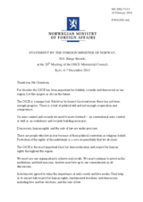 Statement by H.E. Mr. Borge Brende, Minister for Foreign Affairs