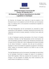 Statement by the Greek Presidency of the Council of the EU on the NGO legislation in Azerbaijan