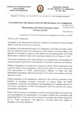 Statement by the Delegation of Azerbaijan in response to the statements by delegations on the NGO legislation in Azerbaijan