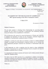 Statement by the Delegation of Azerbaijan on the situation in Ukraine