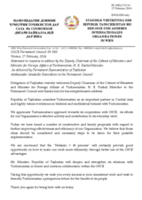Statement by the Delegation of Tajikistan in response to the address by the Deputy Chairman of the Cabinet of Ministers and Minister for Foreign Affairs of Turkmenistan, H.E. Rashid Meredov 