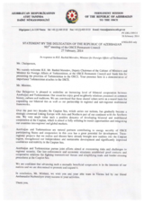 Statement by the Delegation of Azerbaijan in response to the address by the Deputy Chairman of the Cabinet of Ministers and Minister for Foreign Affairs of Turkmenistan, H.E. Rashid Meredov 