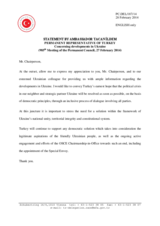 Statement by the Delegation of Turkey on the situation in Ukraine