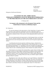 Statement by the Delegation of the Russian Federation in response to the statements by delegations on the sentencing of demonstrators involved in Bolotnaya Square events in Moscow