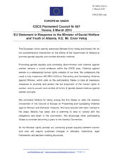 Statement by the Greek Presidency of the Council of the EU in response to the address by the Minister of Youth and Social Welfare of Albania, H.E. Erion Veliaj