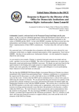 Statement by the Delegation of the United States in response to the report by the Director of the Office for Democratic Institutions and Human Rights, Ambassador Janez Lenarčič 