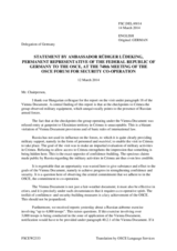 Statement by the Delegation of Germany on the situation in Ukraine