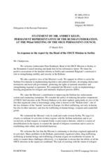 Statement by the Delegation of the Russian Federation in response to the report by the Head of the OSCE Mission to Serbia, Ambassador Peter Burkhard