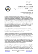 Statement by the Delegation of the United States on the OSCE Engagement with Ukraine