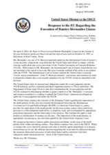 Statement by the Delegation of the United States in response to the statement by the Greek Presidency of the Council of the EU on the death penalty in the United States of America