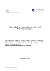Vysporiadanie sa s antisemitizmom: prečo a ako? Príručka pre pedagógov