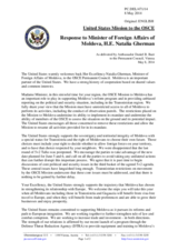 Statement by the Delegation of the United States in response to the address by the Deputy Prime Minister and Minister for Foreign Affairs and European Integration of Moldova, H.E. Natalia Gherman