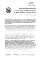 Statement by the Delegation of the United States in response to the report by the Chief Monitor of the OSCE Special Monitoring Mission to Ukraine, Ambassador Ertugrul Apakan