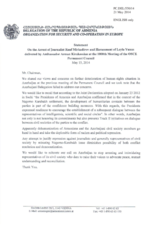  Statement by the Delegation of Armenia on the situation of civil society in Azerbaijan