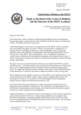 Statement by the Delegation of the United States in response to the reports by the Head of the OSCE Centre in Bishkek, Ambassador Sergei Kapinos and by the Director of the OSCE Academy in Bishkek, Dr. Pal Dunay