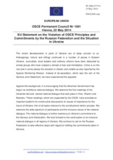 Statement by the Greek Presidency of the Council of the EU on the ongoing violations of OSCE principles and commitments by the Russian Federation and the situation in Ukraine
