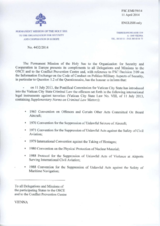 Response by the Delegation of the Holy See to the Questionnaire on the Code of Conduct on Politico-Military Aspects of Security