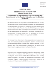 Statement by the Greek Presidency of the Council of the EU on the ongoing violations of OSCE principles and commitments by the Russian Federation and the situation in Ukraine