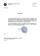 Response by the Delegation of Finland to the Questionnaire on the Code of Conduct on Politico-Military Aspects of Security