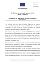 Statement by the Greek Presidency of the Council of the EU in response to the presentation by Mr. B. Mandić