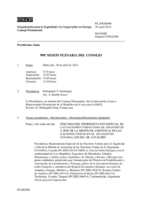 Diario de la 998ª Sesión plenaria del Consejo Permanente 