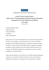 Address by OSCE Secretary General Lamberto Zannier Address by OSCE Secretary General Lamberto Zannier