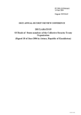 Declaration of Heads of  States members of the Collective Security Treaty Organization (ru)