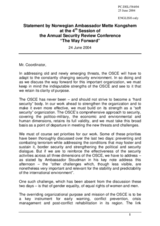 Statement by Norwegian Ambassador Mette Kongshem