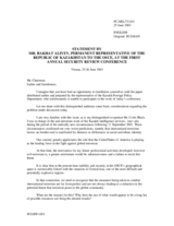 Keynote speech by Rakhat Aliyev, Permanent Representative of the Rebublic of Kazakhstan, working group A