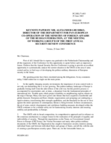 Keynote speech by Alexander Grushko, Ministry of Foreign Affairs of the Russian Federation, working group B