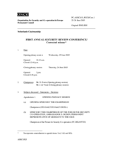 Journal of the First Annual Security Review Conference