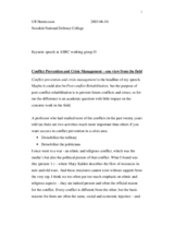 Keynote speech by Ulf Henricsson, Swedish National Defence College, working group D