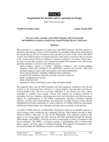 Overview by the OSCE Conflict Prevention Centre