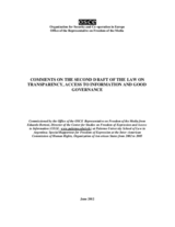 Comments on the second draft of the law on transparency, access to information and good governance of Spain Comments on the second draft of the law on transparency, access to information and good governance of Spain