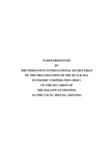 Conference document: Paper presented by the Black Sea Economic Cooperation (BSEC)