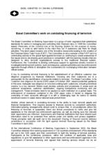 Day 2 - WG 1: Basel Committee's work on combating financing of terrorism