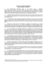 Conference document: Council of Europe Parliamentary Assembly Recommendation 1644 - Terrorism a threat to democracies