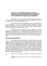 Conference Document: Role of the Caribbean Community in Strengthening International Co-operation