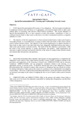 Day 1 - Non-Banking Conduits: FATF Interpretative Note to Special Recommendation III, Freezing and Confiscating Terrorist Assets