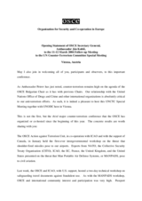Day 1 - Opening:  OSCE Secretary General opening statement
