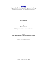 Report by the OSCE High Commissioner on National Minorities to the Permanent Council