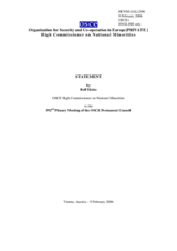 Report by the OSCE High Commissioner on National Minorities, Rolf Ekeus
