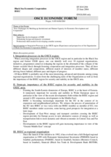 Contribution by the Black Sea Economic Cooperation